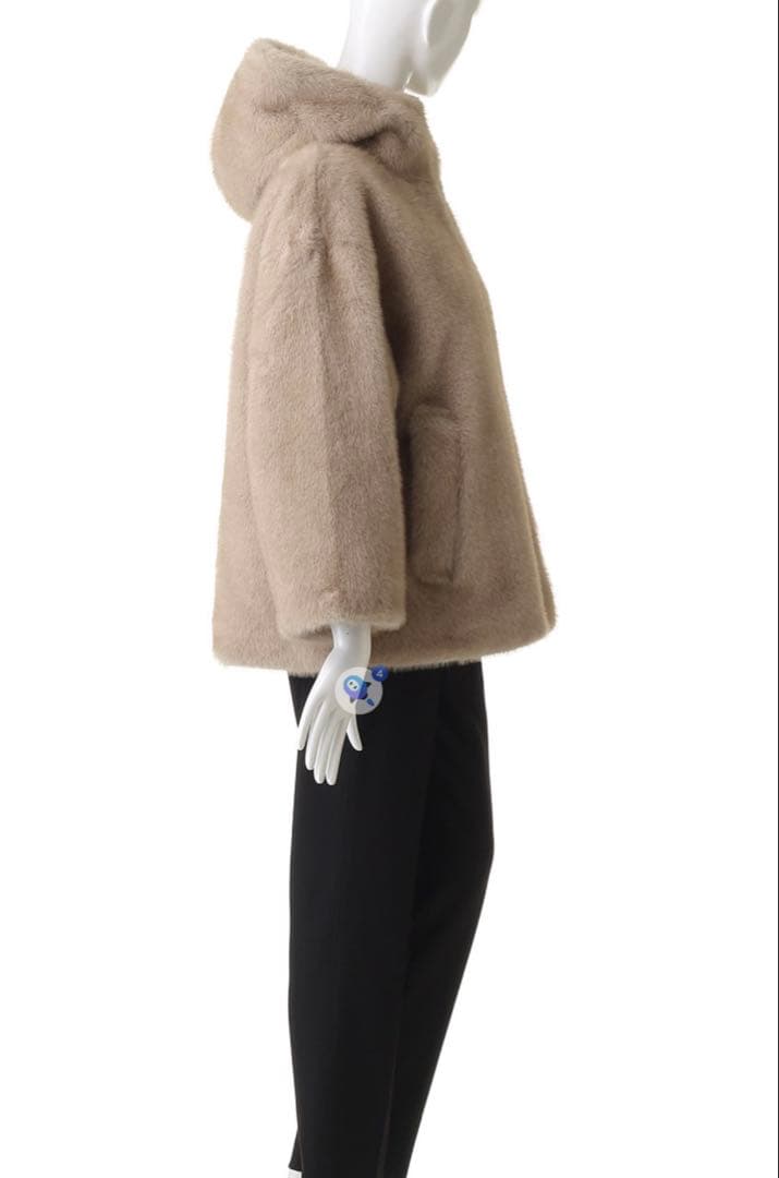 エリオポール　HELIOPOLE ミンク調フェイクファーフーディーブルゾン