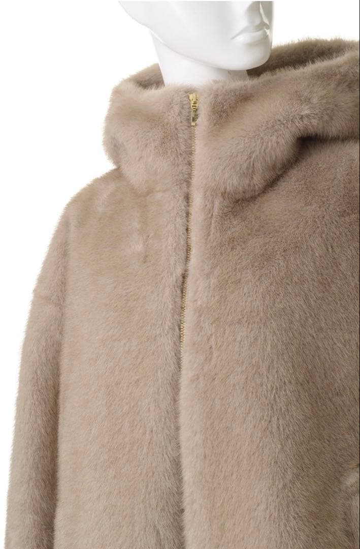 エリオポール　HELIOPOLE ミンク調フェイクファーフーディーブルゾン