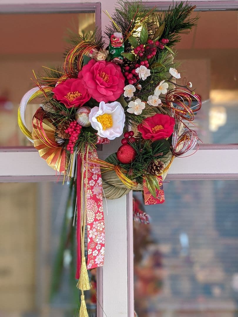 【年末セール中】お正月飾り❁しめ縄リース❁造花アレンジメント