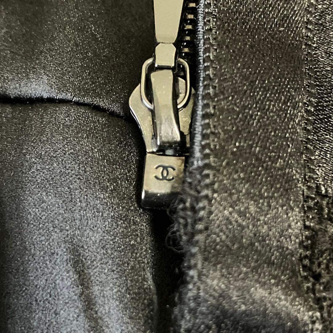 ★美品★シャネル　ツイードジャケット　42 シルク　リボン　ノーカラー 06A