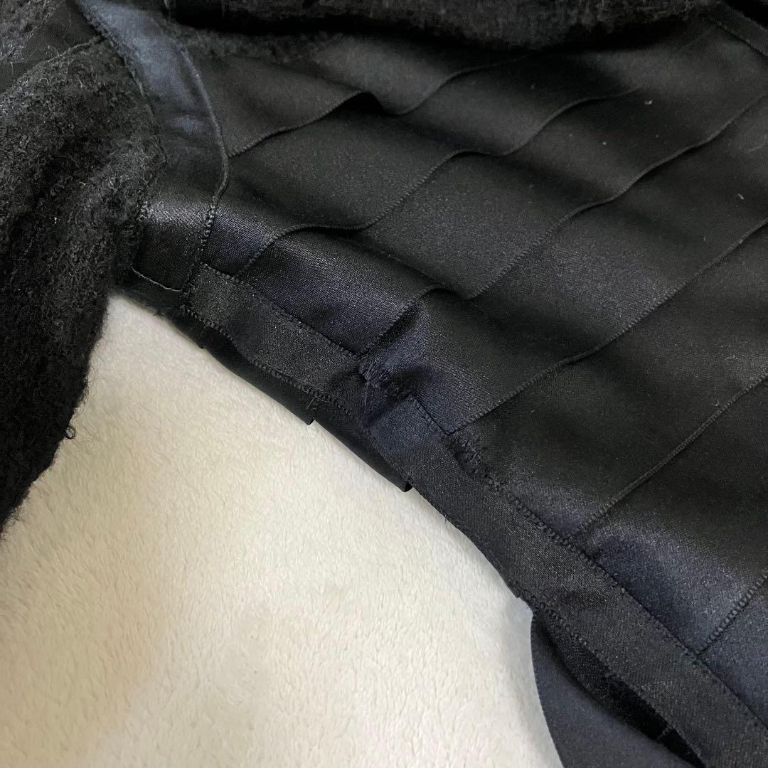 ★美品★シャネル　ツイードジャケット　42 シルク　リボン　ノーカラー 06A