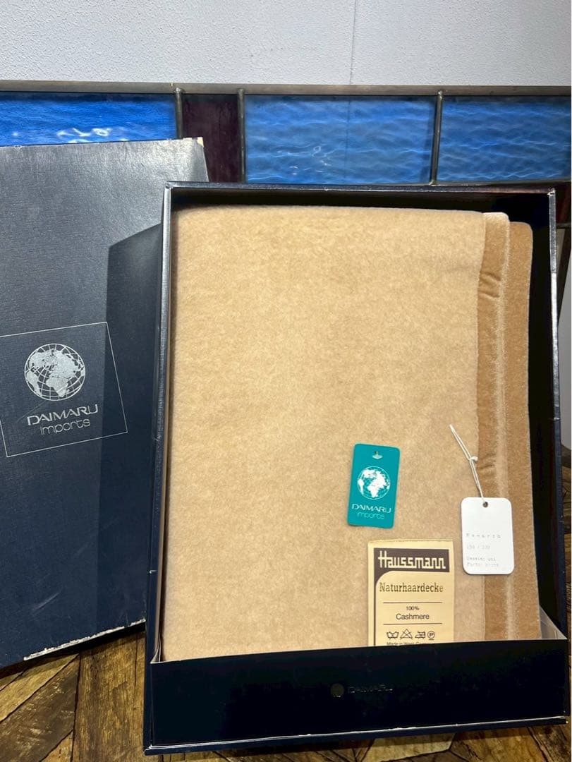 あ*い様 新品未使用 Haussmann オスマン 100%カシミヤ毛布 ブラン
