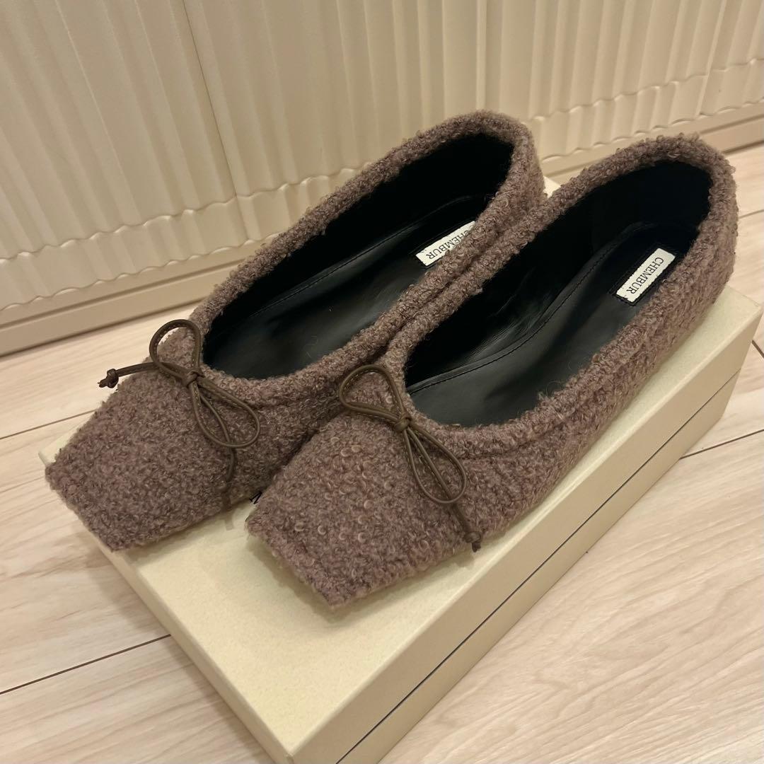 未使用✨chembur チェンバー フラットシューズ ボア 23h 23.5