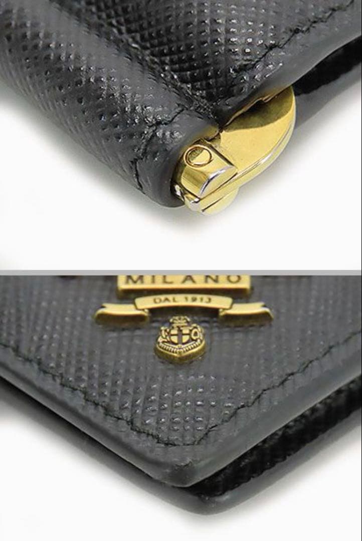 PRADA ブラック サフィアーノレザー マネークリップ