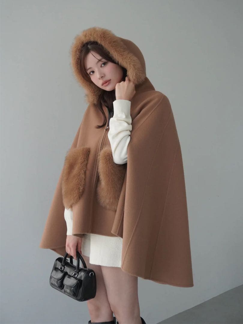 eimy istoire ファーポケットマントコート