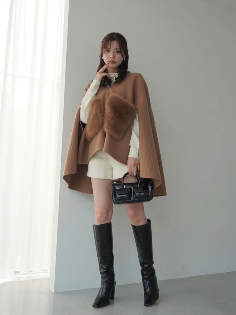 eimy istoire ファーポケットマントコート