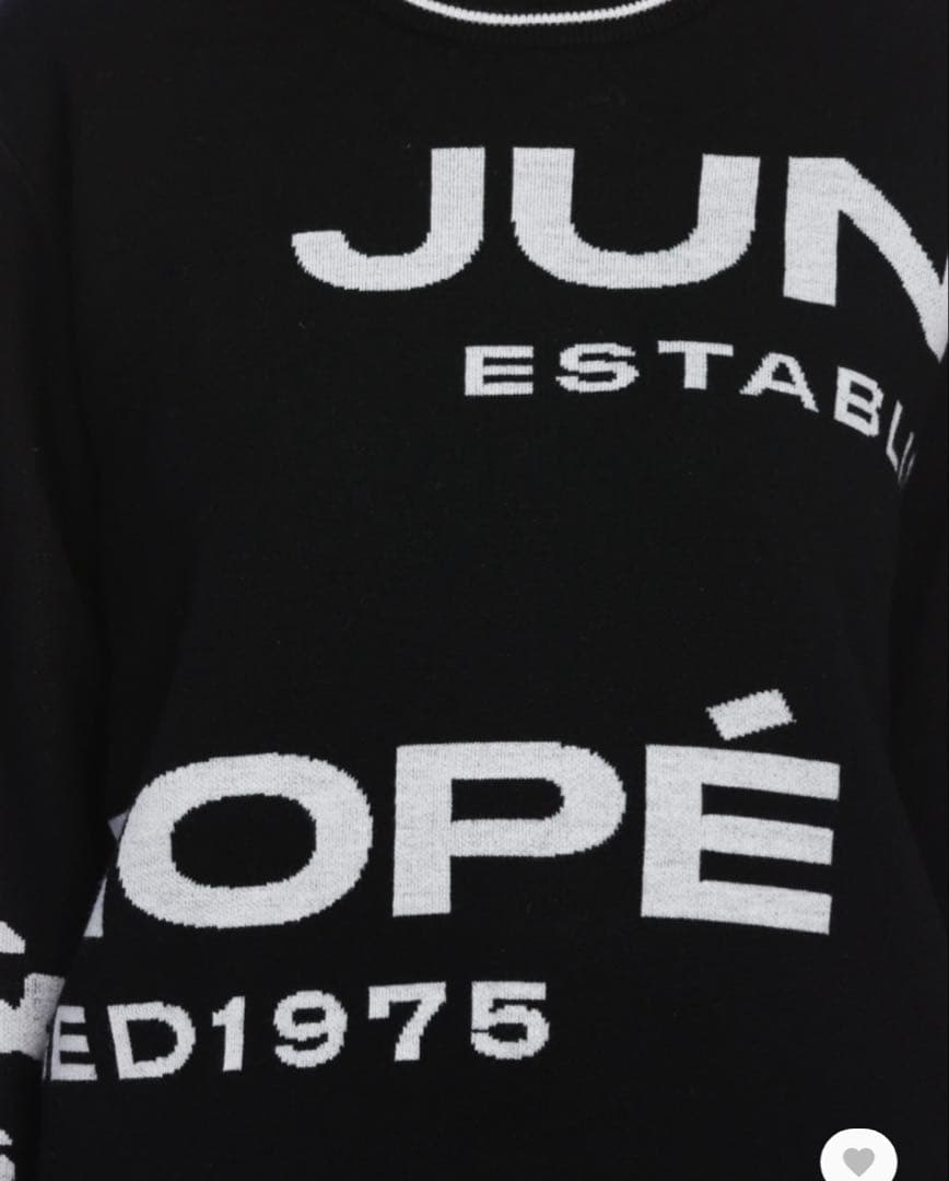 新品タグ付き　JUN & ROPE ロゴプリント セーター　黒　M ゴルフ