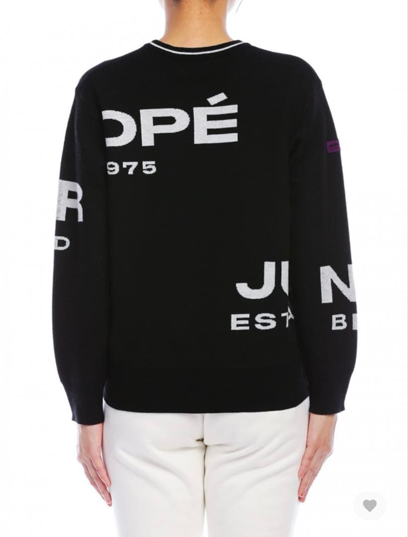 新品タグ付き　JUN & ROPE ロゴプリント セーター　黒　M ゴルフ