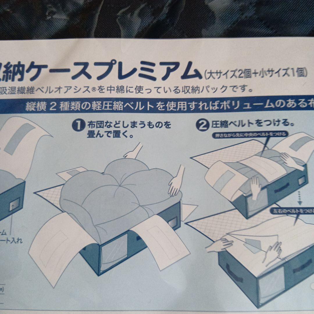 新品　TEIJIN　テイジン　カラッと収納ケースプレミアム　キルティングネイビー