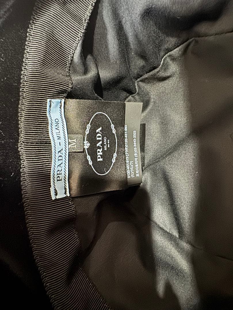 プラダ バケットハット ブラック ベルベット