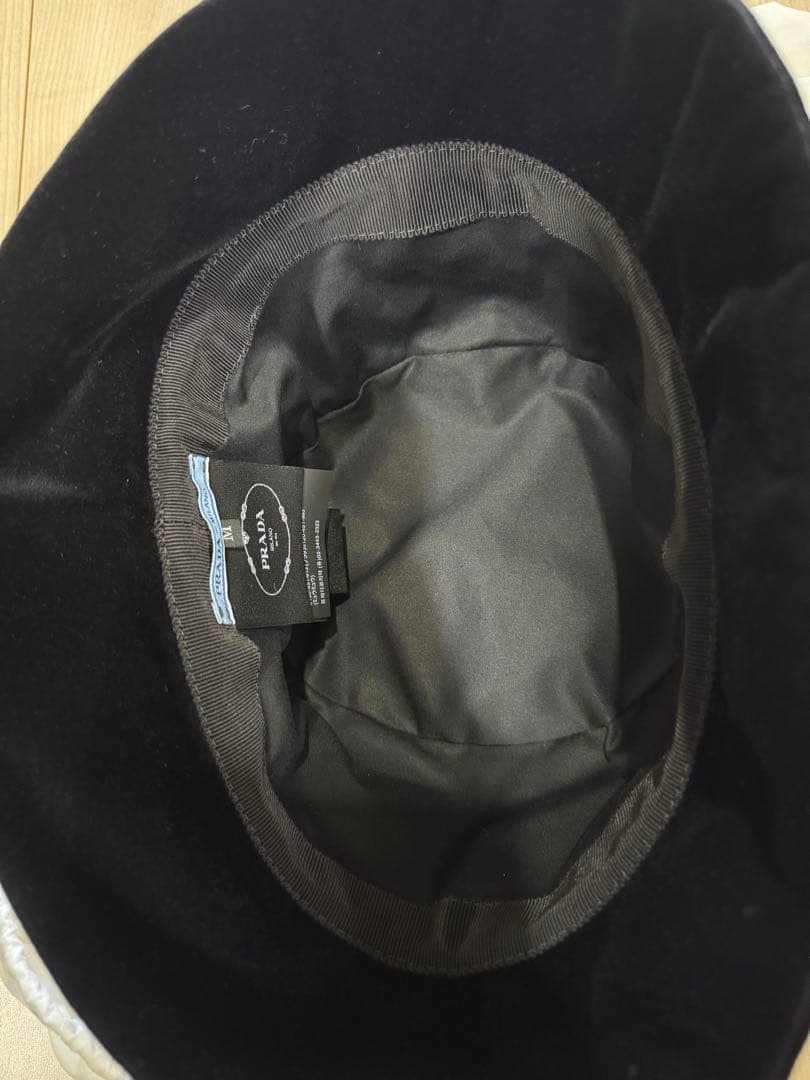 プラダ バケットハット ブラック ベルベット