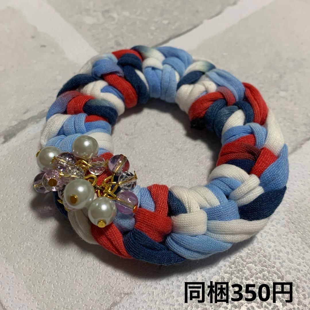 メグえもん様 ハーフ シュシュ☆ビーズ ヘアゴム☆ハンドメイド