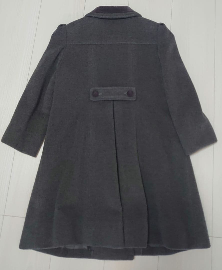 【美品】familiar ファミリア コート 120 グレー お受験 フォーマル