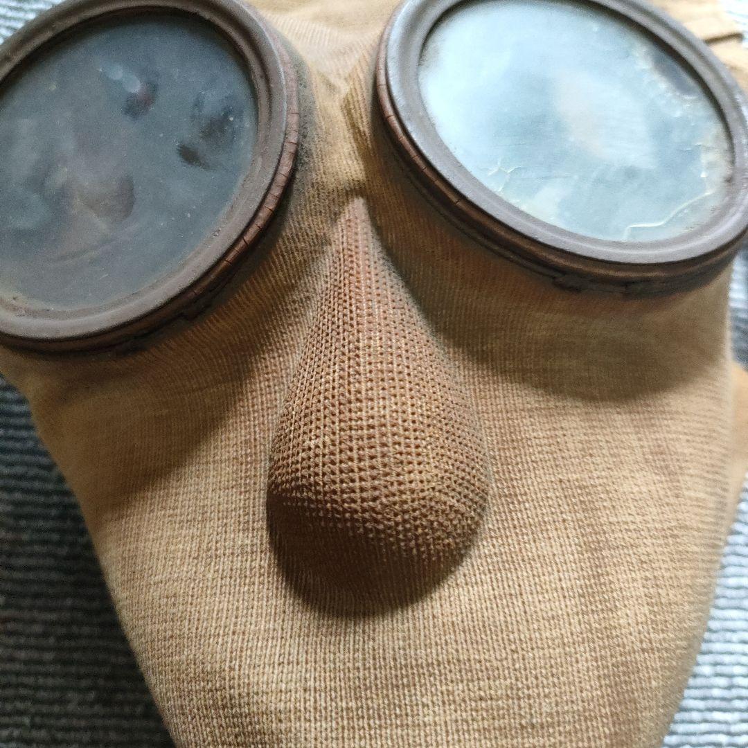 防毒面　防毒マスク　日本製 ガスマスク レンズ　昭和　アンティーク　レトロ　戦争