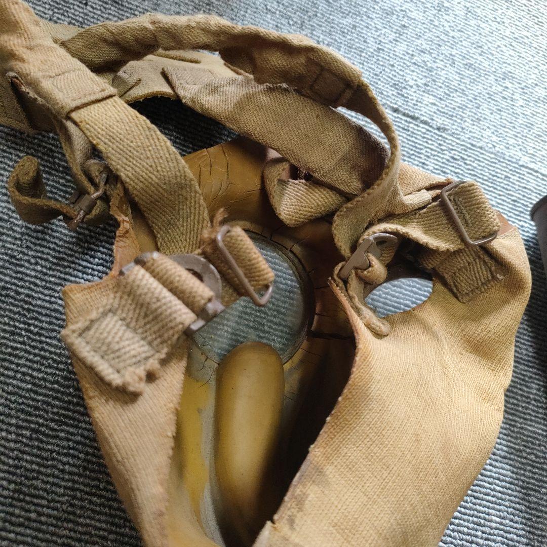 防毒面　防毒マスク　日本製 ガスマスク レンズ　昭和　アンティーク　レトロ　戦争