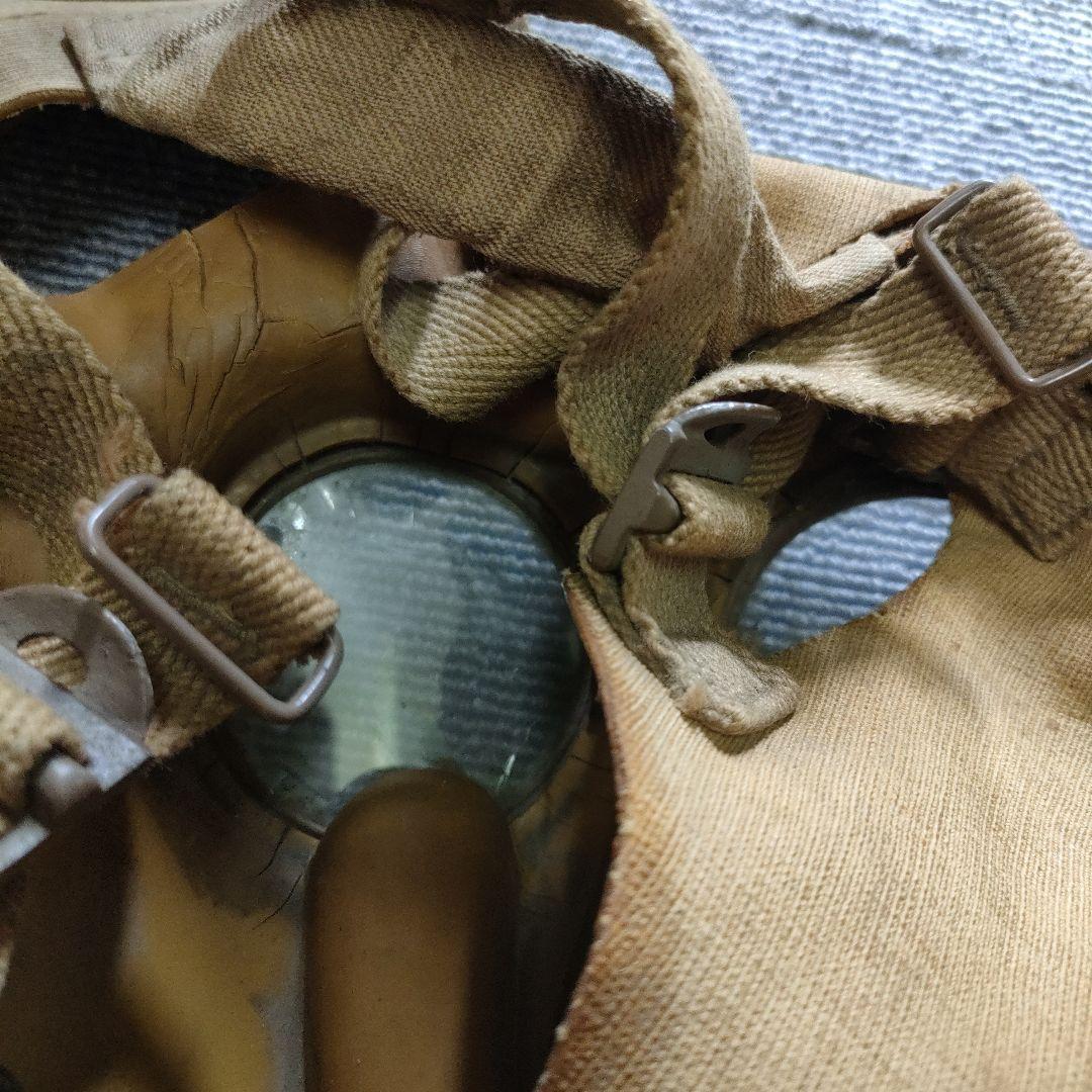 防毒面　防毒マスク　日本製 ガスマスク レンズ　昭和　アンティーク　レトロ　戦争