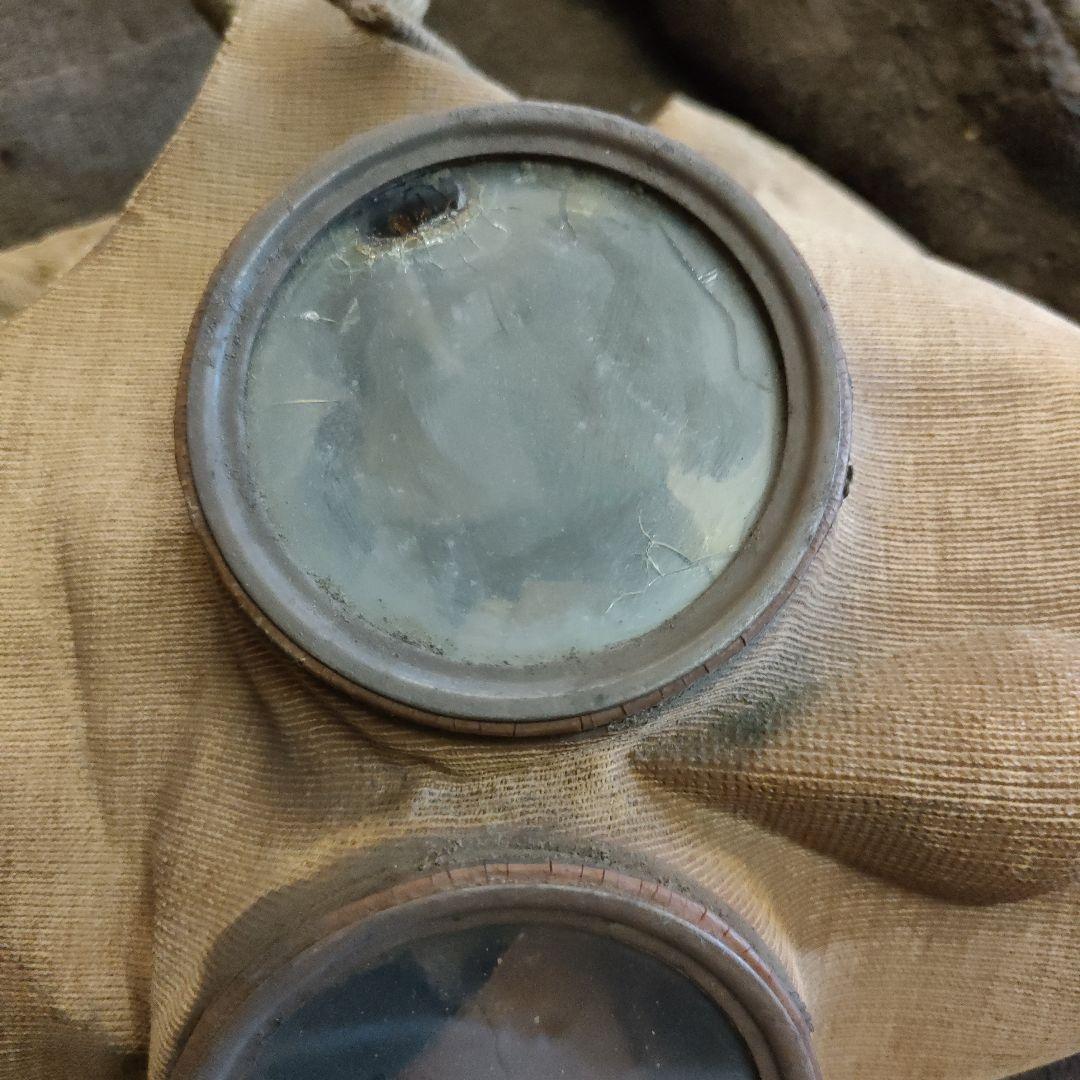 防毒面　防毒マスク　日本製 ガスマスク レンズ　昭和　アンティーク　レトロ　戦争