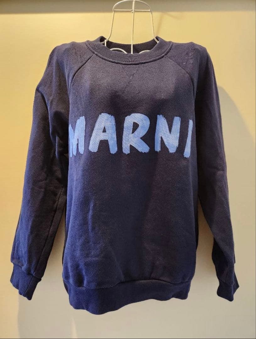 MARNI ネイビー ロゴスウェット 38