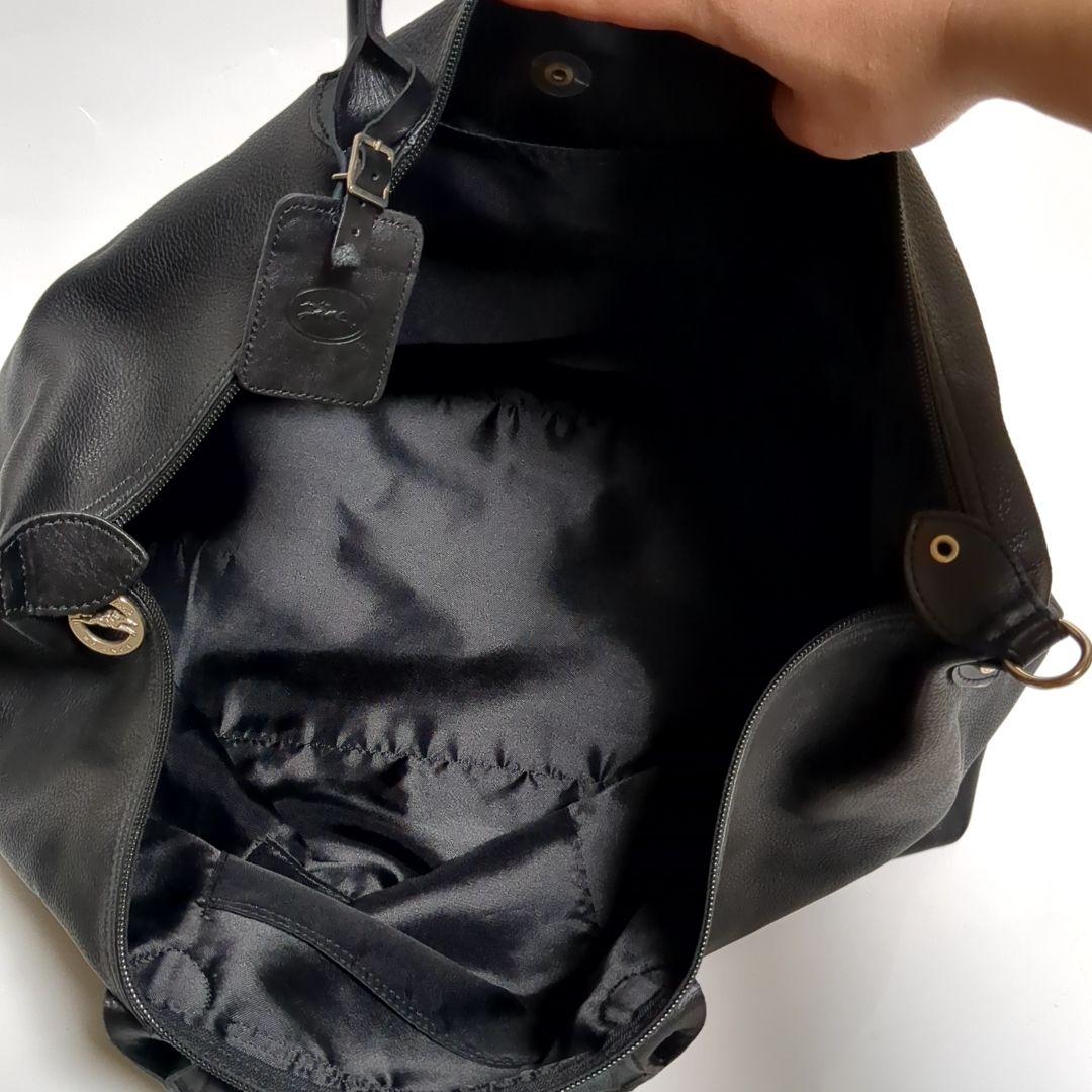 ✨ロンシャン✨プリアージュ キュイール トートバッグ 2way レザー ブラック