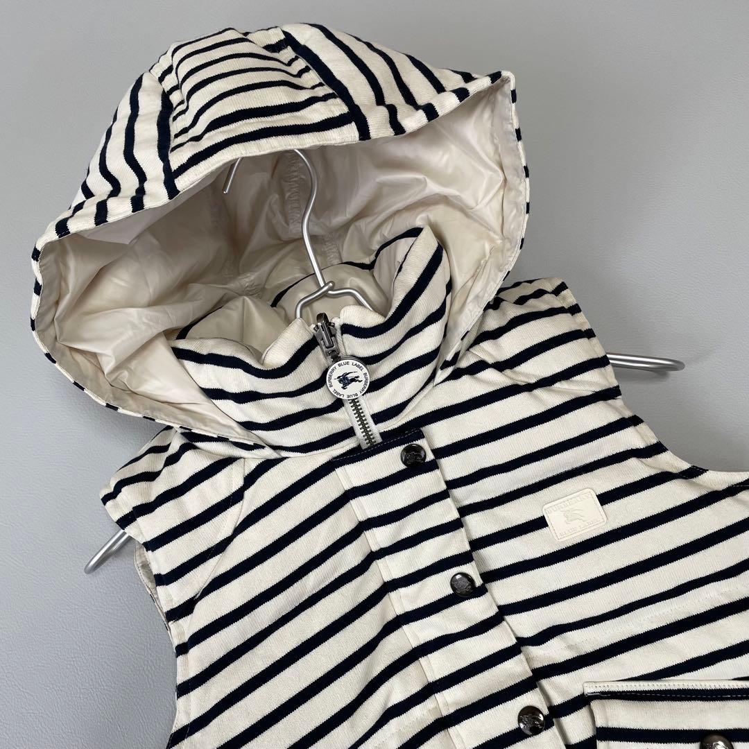 美品✨バーバリーブルーレーベル リバーシブル ダウンベスト 水鳥天然羽毛 M