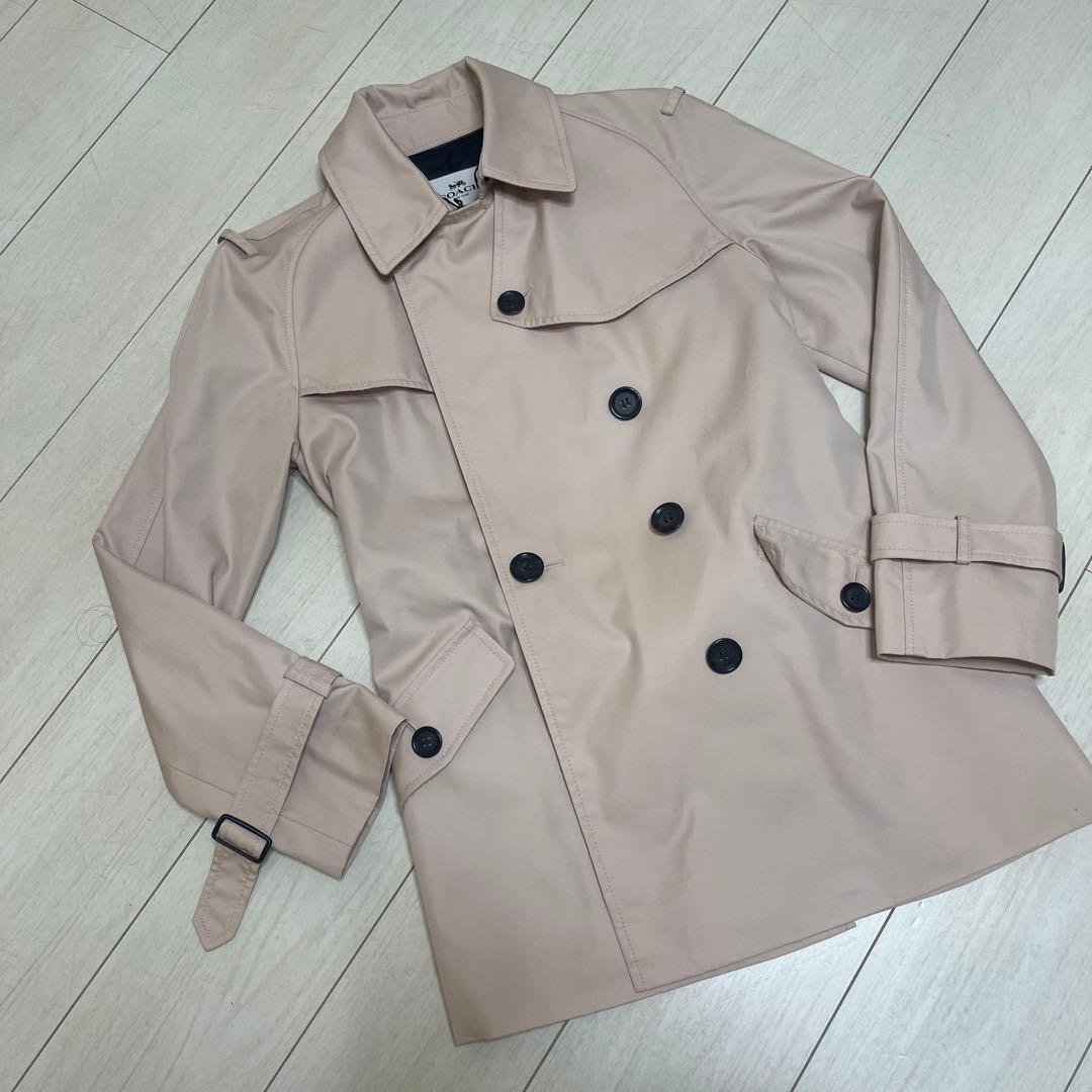 美品COACH サーモンピンクた・トレンチコート