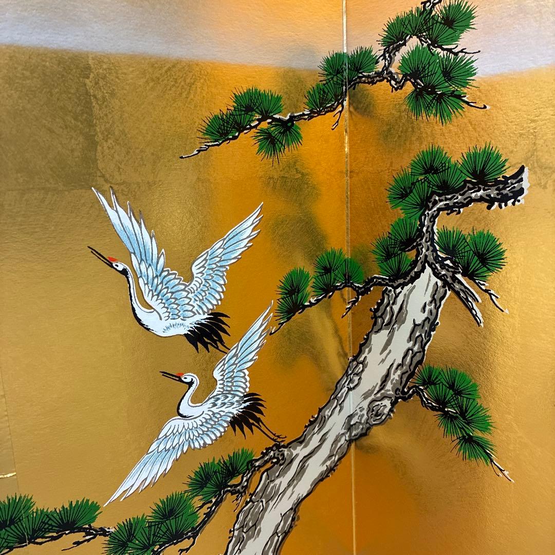 reⅠuお雛様金屏風 鶴、梅、松　超特特大