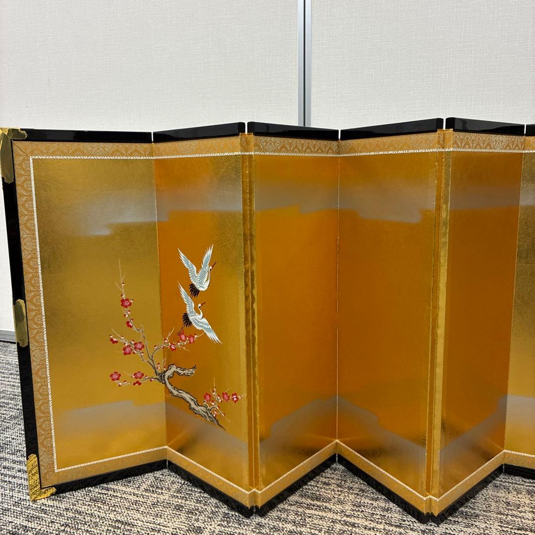 reⅠuお雛様金屏風 鶴、梅、松　超特特大