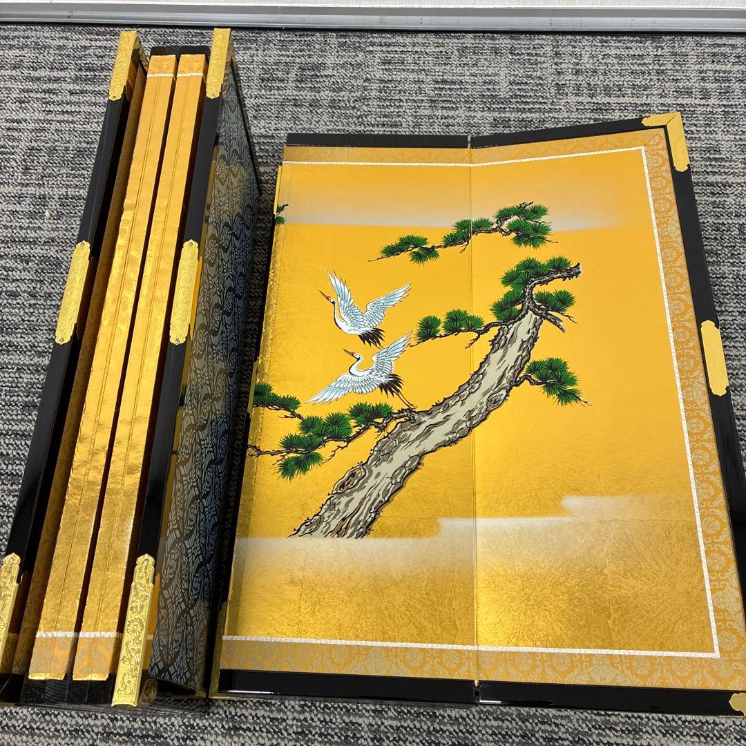 reⅠuお雛様金屏風 鶴、梅、松　超特特大