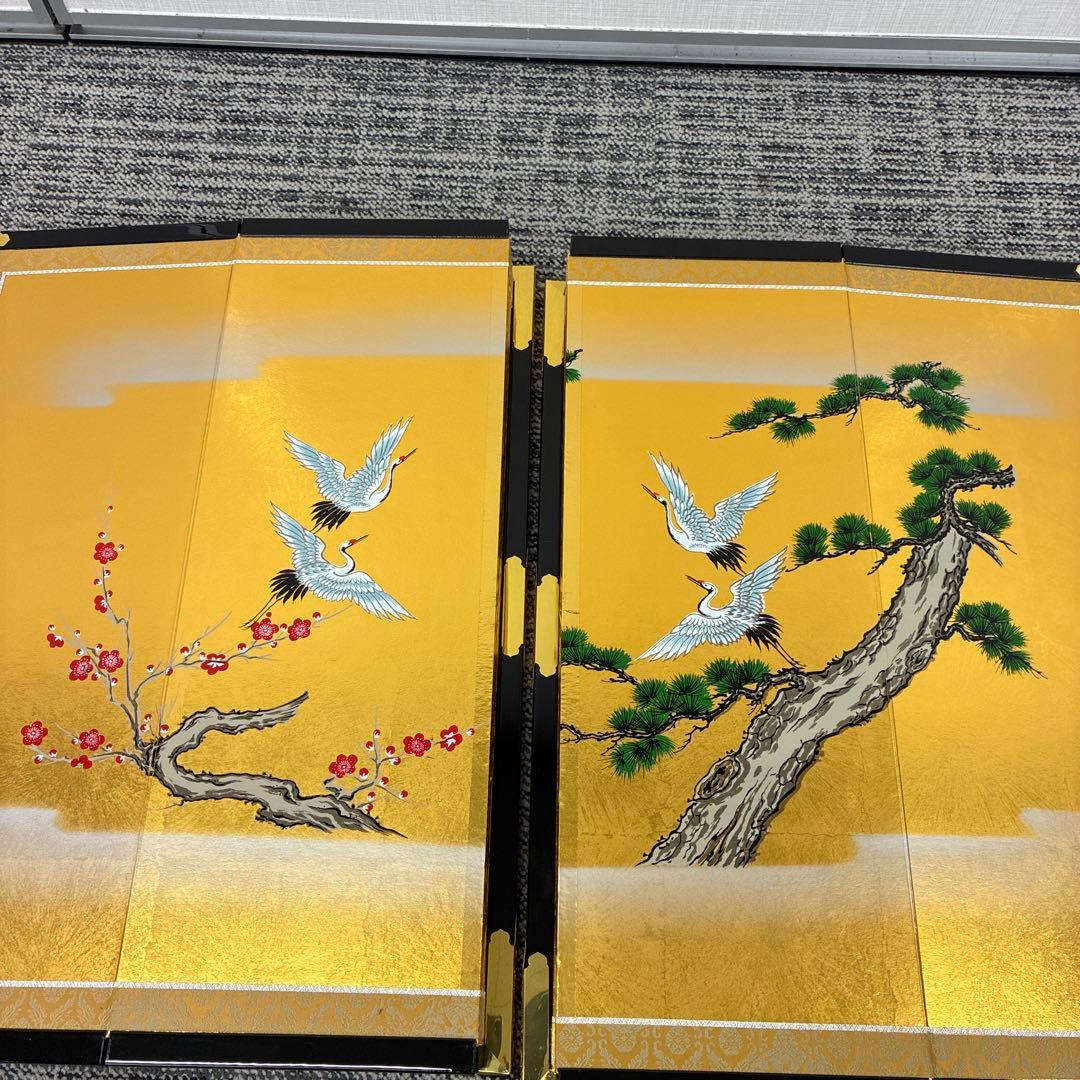 reⅠuお雛様金屏風 鶴、梅、松　超特特大
