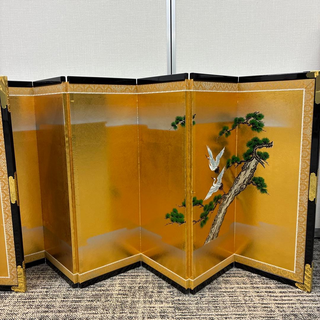 reⅠuお雛様金屏風 鶴、梅、松　超特特大