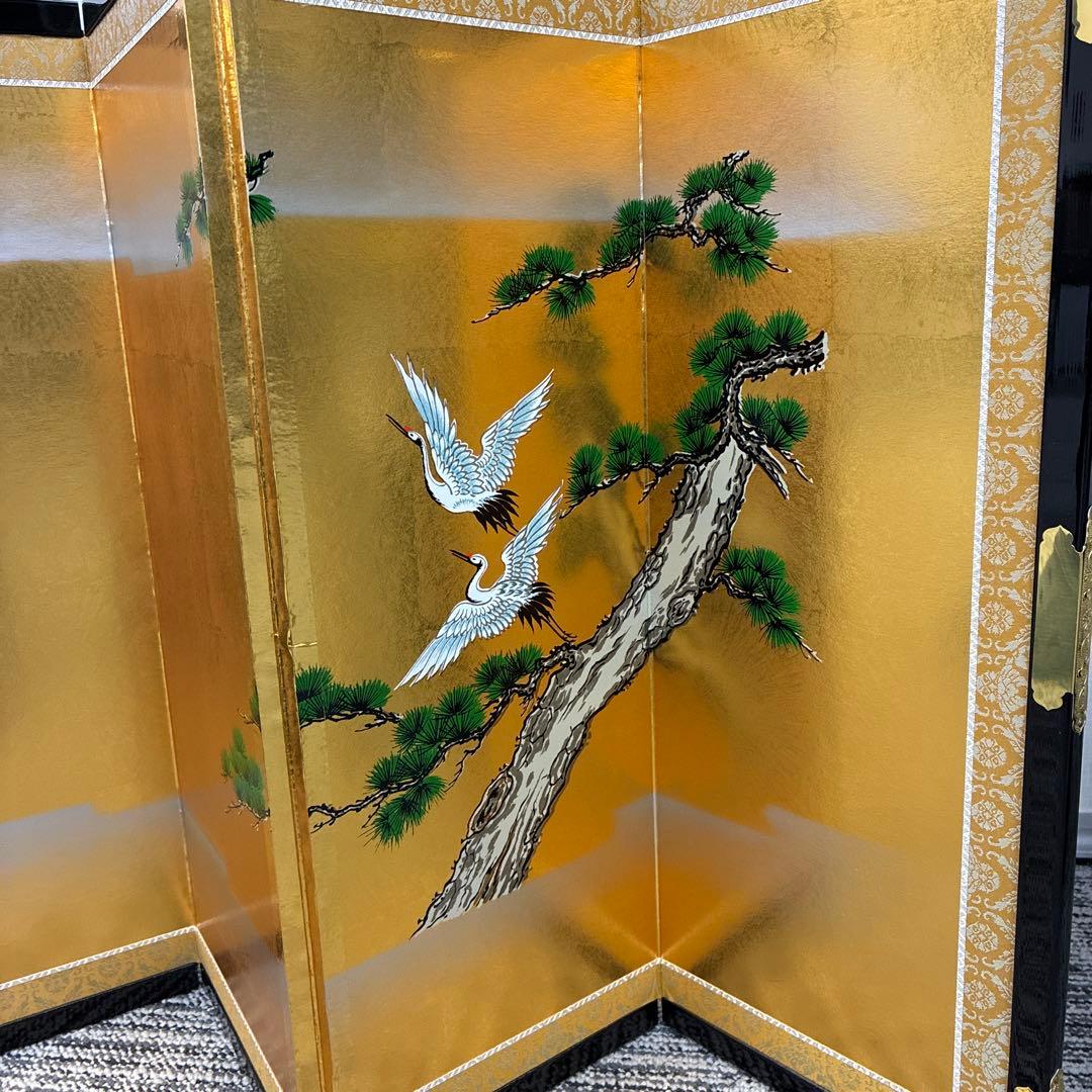 reⅠuお雛様金屏風 鶴、梅、松　超特特大