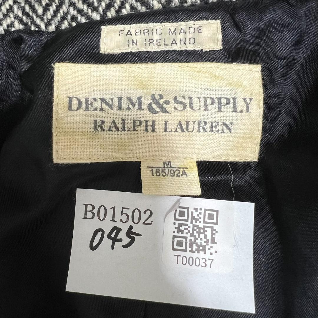 美品 ラルフローレン ヘリンボーンツイード ダブルチェスターコート B1502