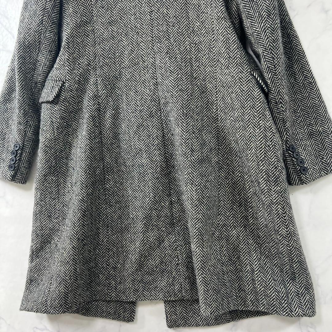 美品 ラルフローレン ヘリンボーンツイード ダブルチェスターコート B1502