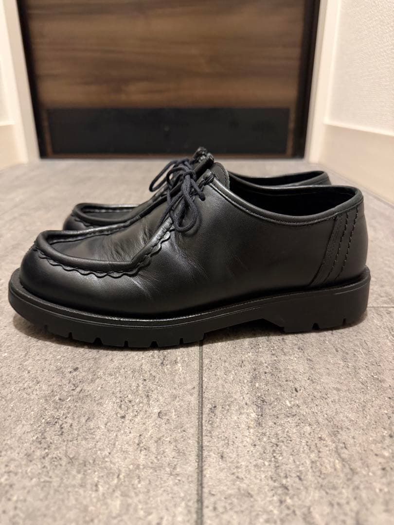 黒 モカシンスタイル 厚底ソール