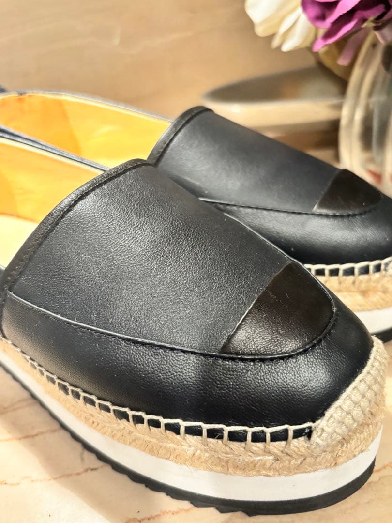 JILL SANDER navy★ウェーブソールウェッジシューズ36