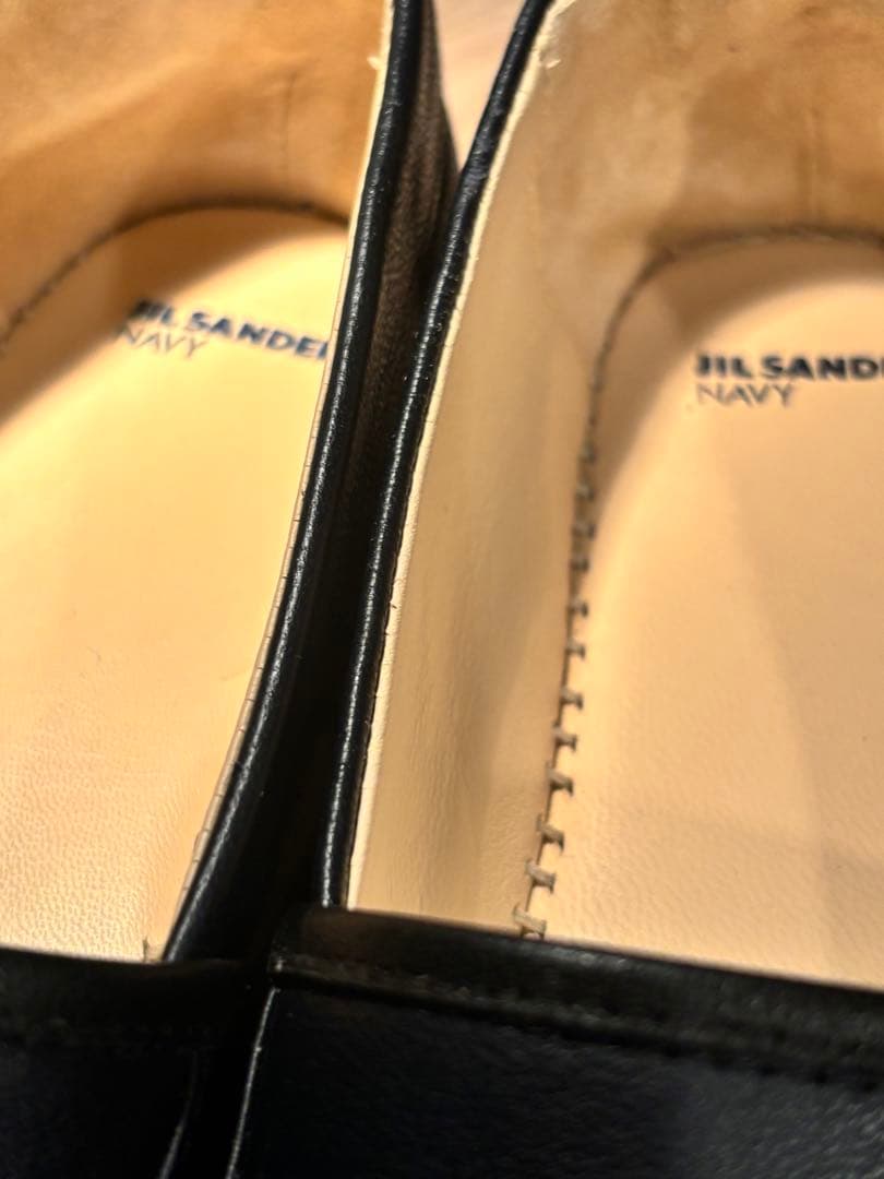 JILL SANDER navy★ウェーブソールウェッジシューズ36
