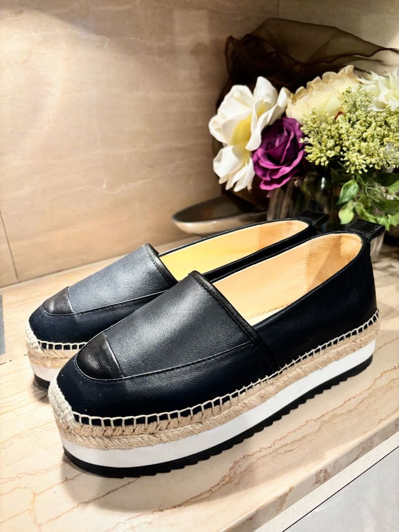 JILL SANDER navy★ウェーブソールウェッジシューズ36