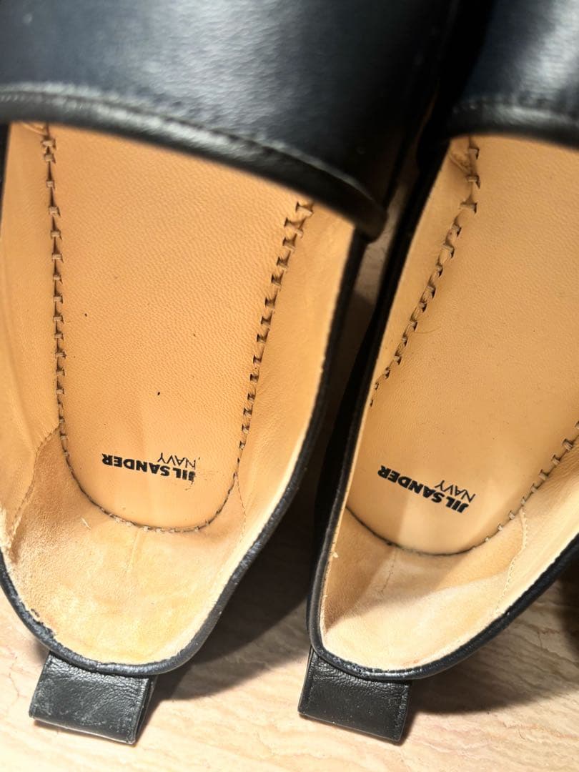 JILL SANDER navy★ウェーブソールウェッジシューズ36