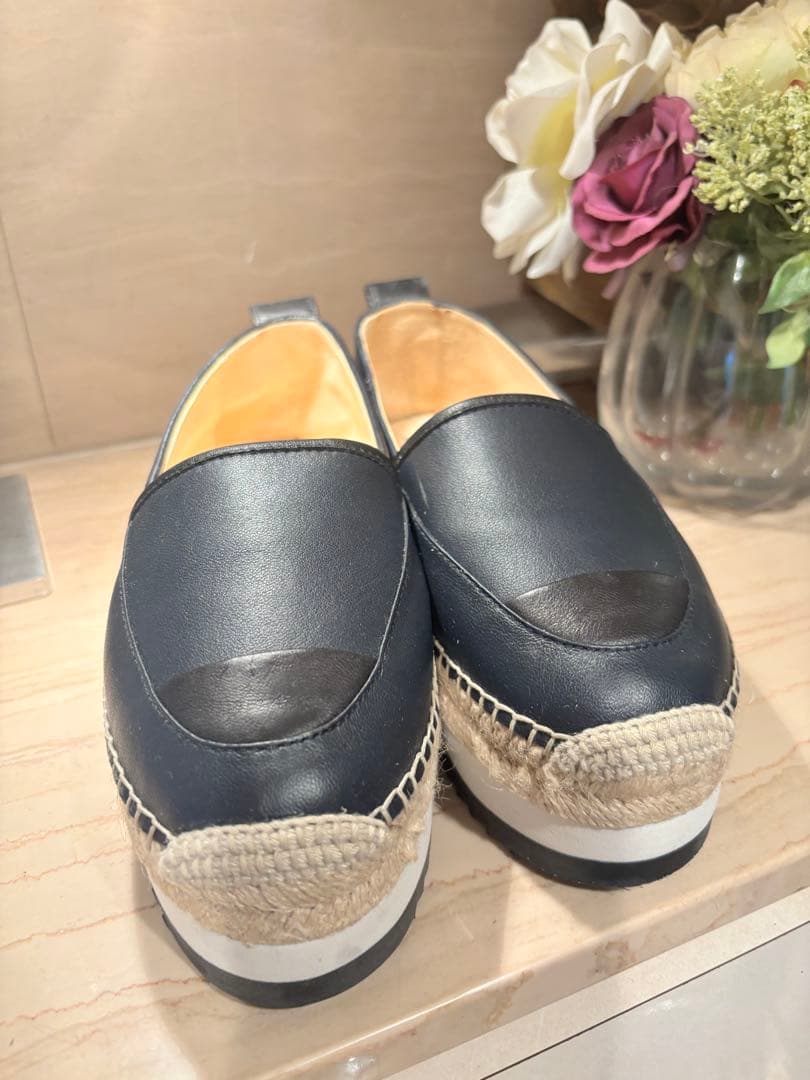 JILL SANDER navy★ウェーブソールウェッジシューズ36