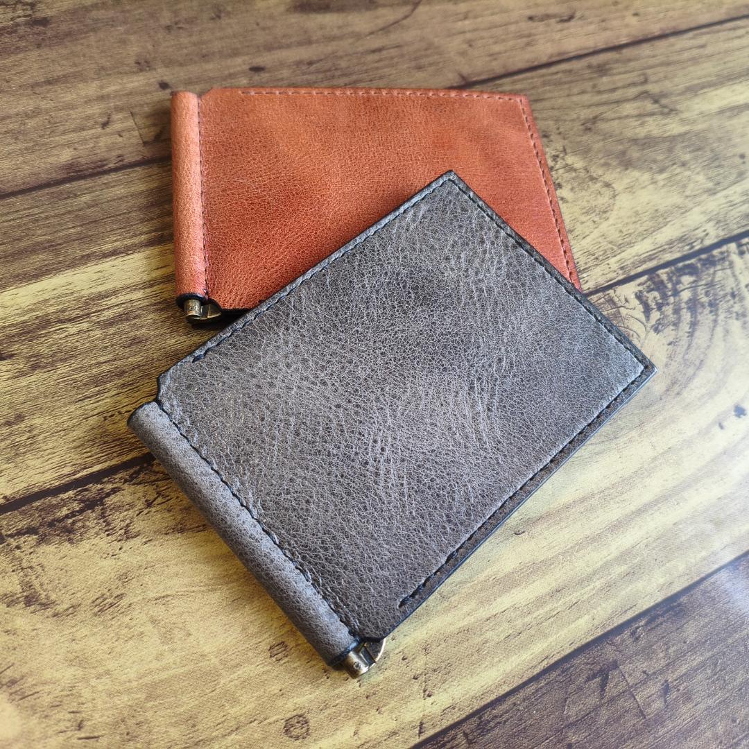 【姫路レザーシュリンク】シンプルマネークリップ【プルアップレザー】