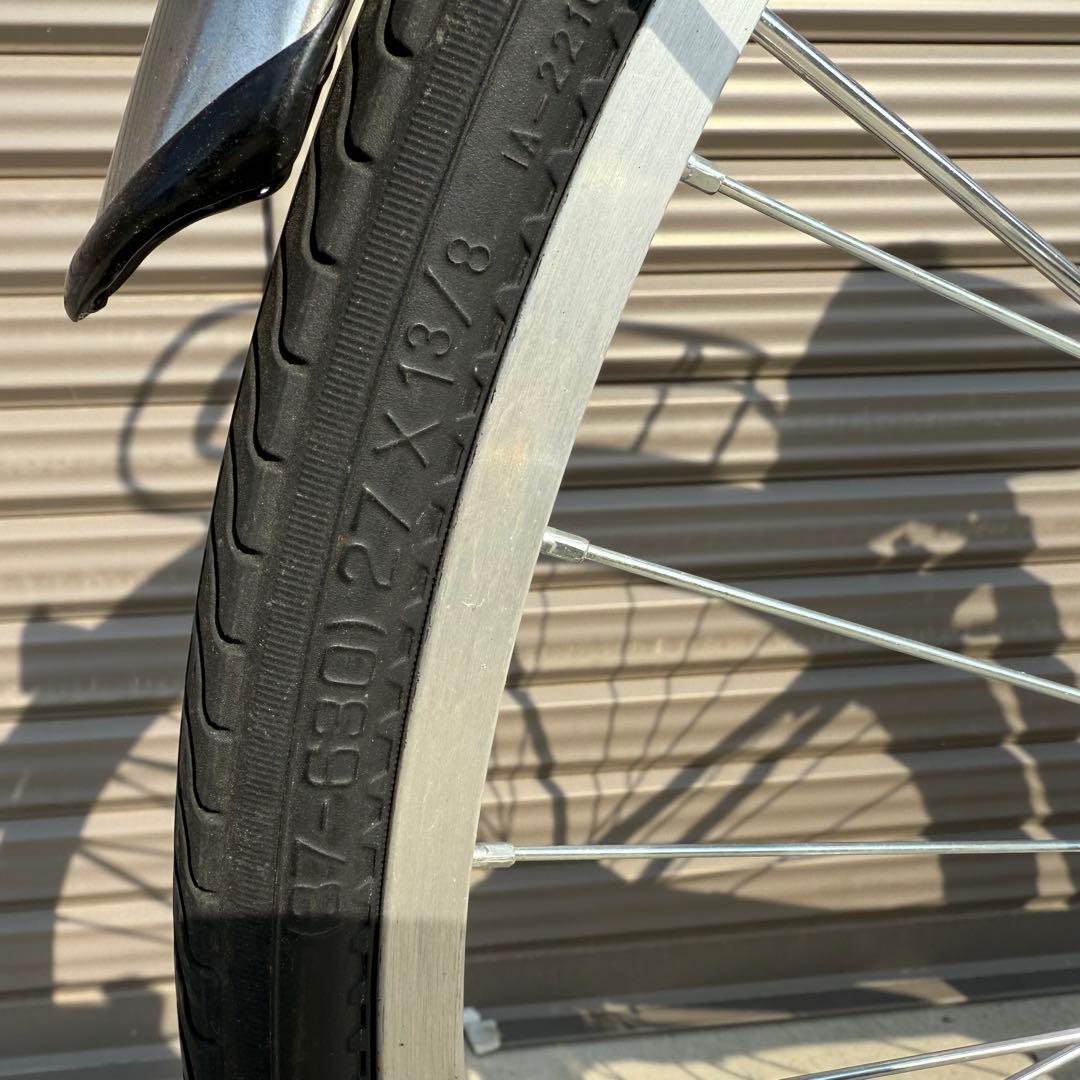 ママチャリ　27インチ　ブラック　６段変速　おしゃれ