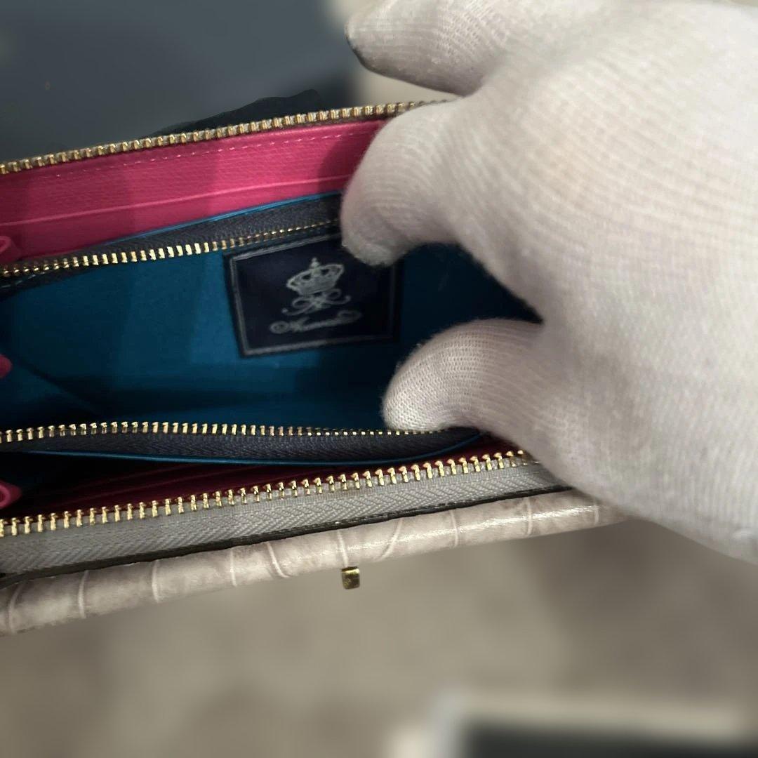 極美品　ADMJウォレットショルダーバッグ　クロコ型押し