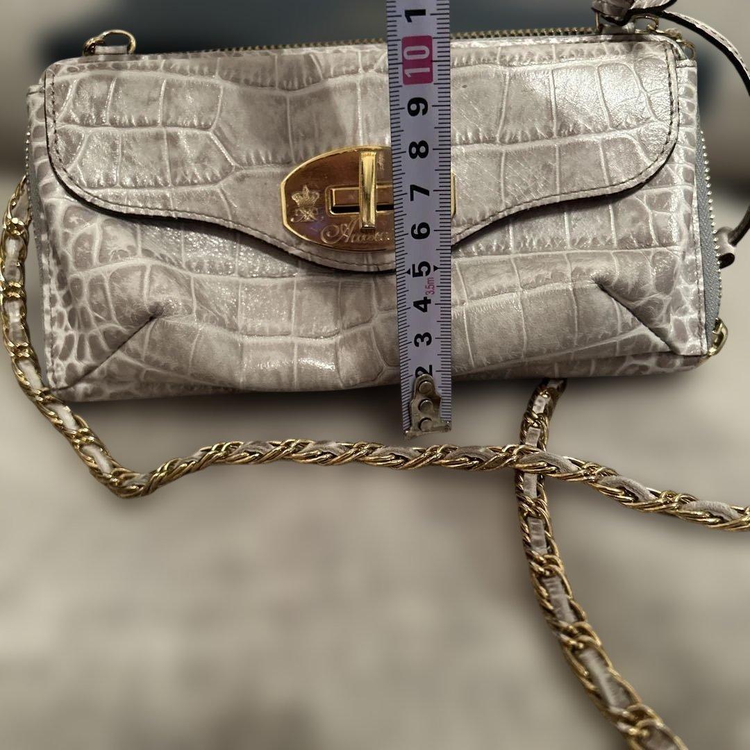 極美品　ADMJウォレットショルダーバッグ　クロコ型押し