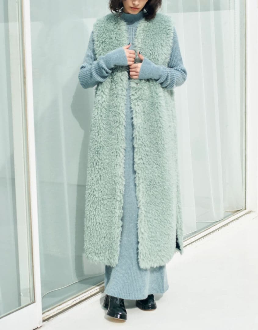 ■極美品 EBONY エボニー モヘヤ混 ニットドレスワンピース