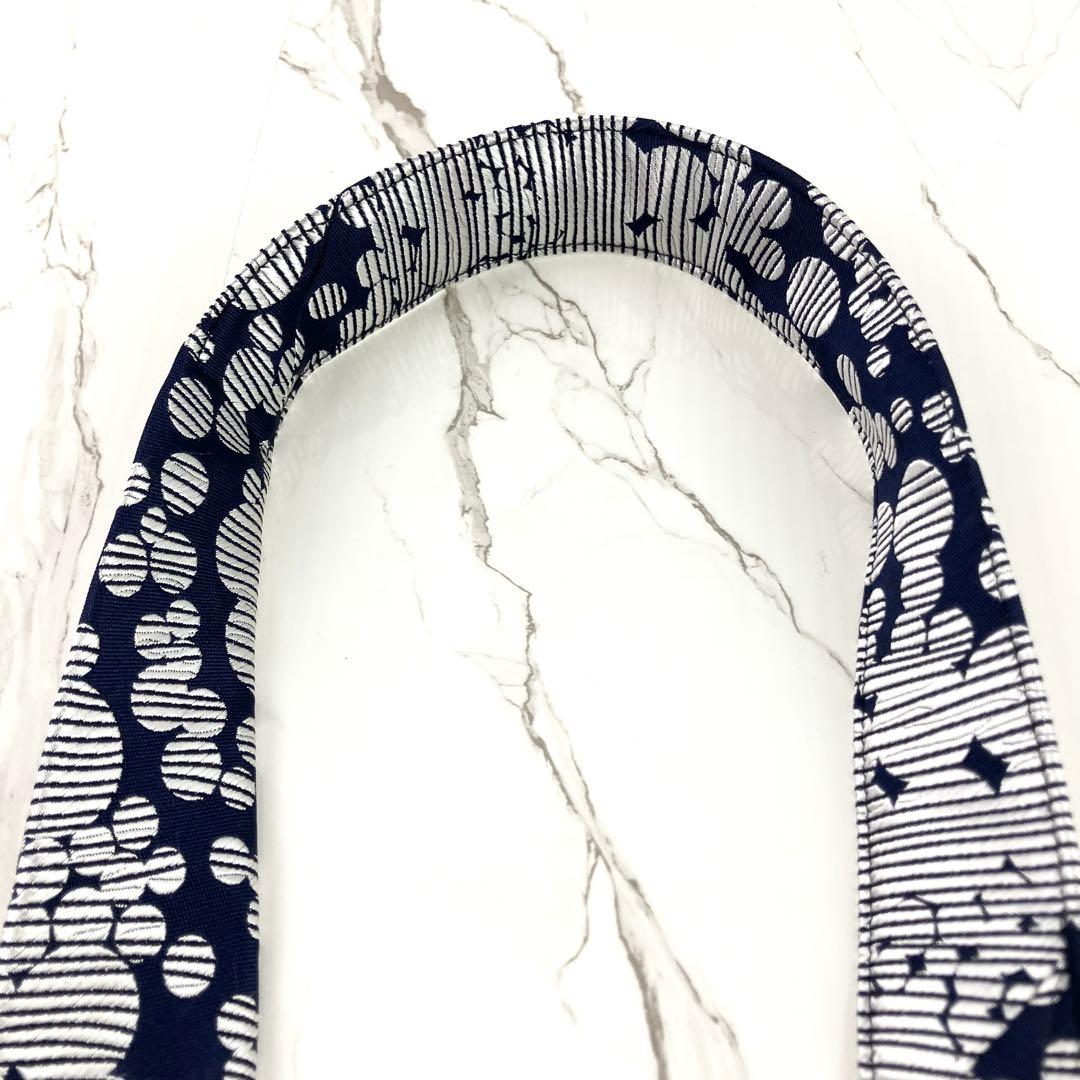 極美品　コムデギャルソン　ネクタイ　水玉　ドット　ジャガード　ネイビー　シルバー