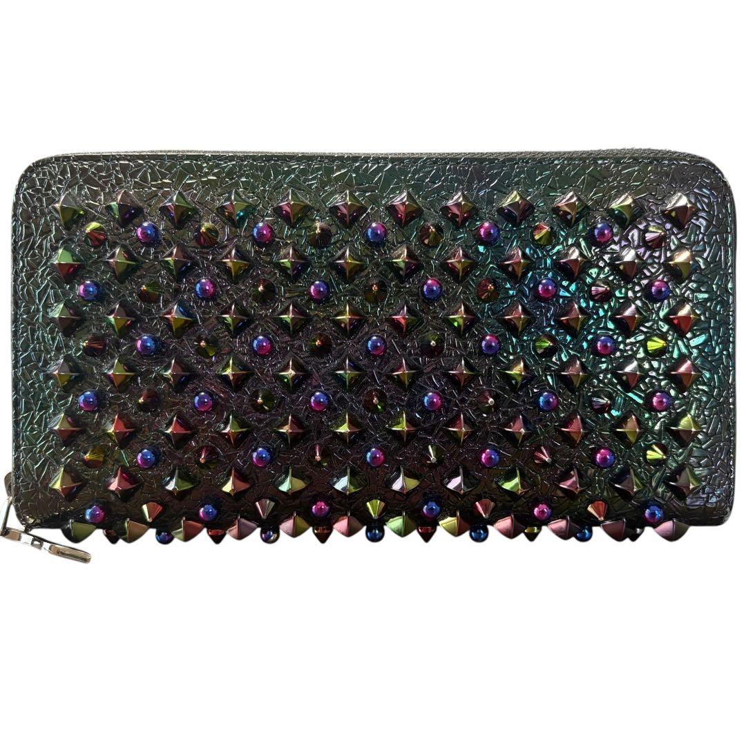 美品 クリスチャンルブタン パネトーネ マルチカラー ラウンドファスナー