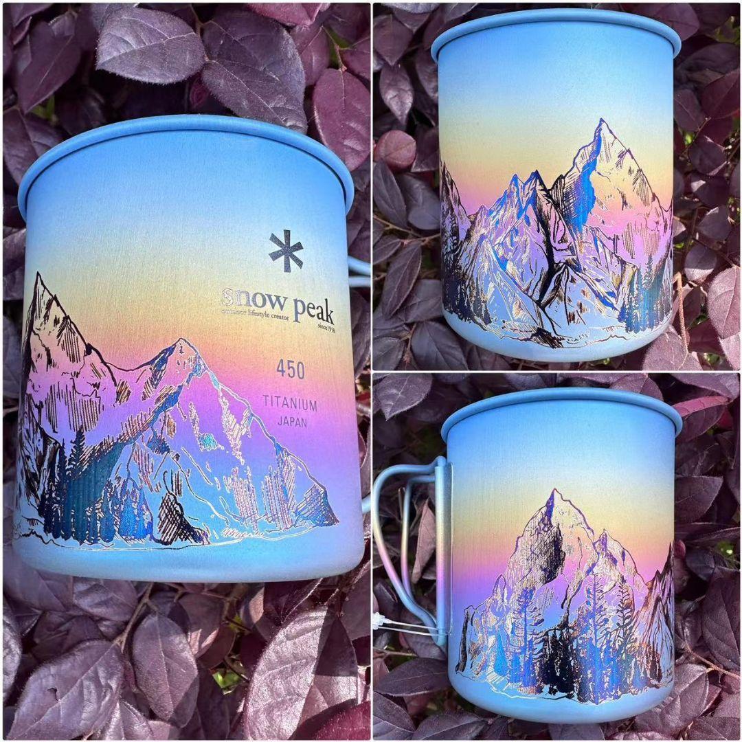 スノーピーク チタンマグ カスタム 陽極酸化 450mlナムチャバルワ　カラフル