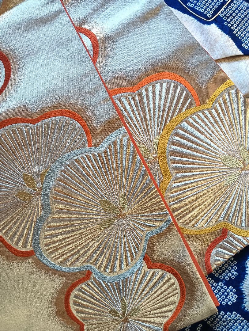 レトロモダン トールサイズ　振袖フルセット　絞り　青　丈166 裄69　美品