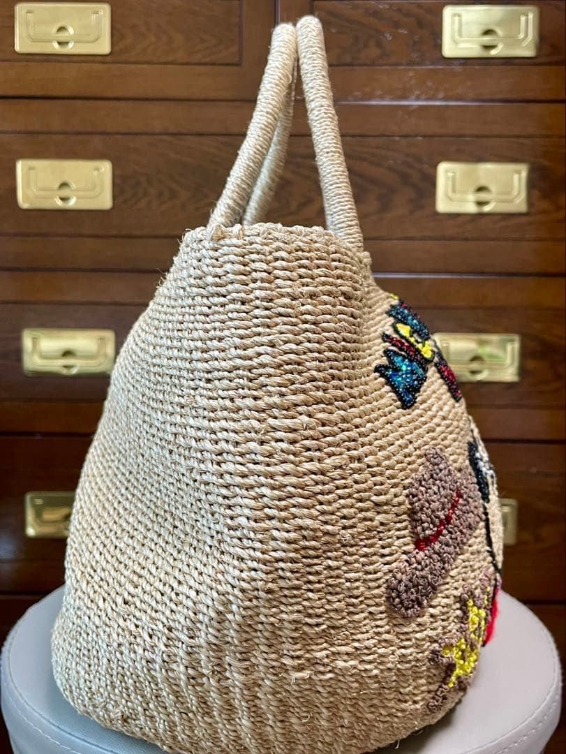 ミッキー　スパンコールかごバッグ