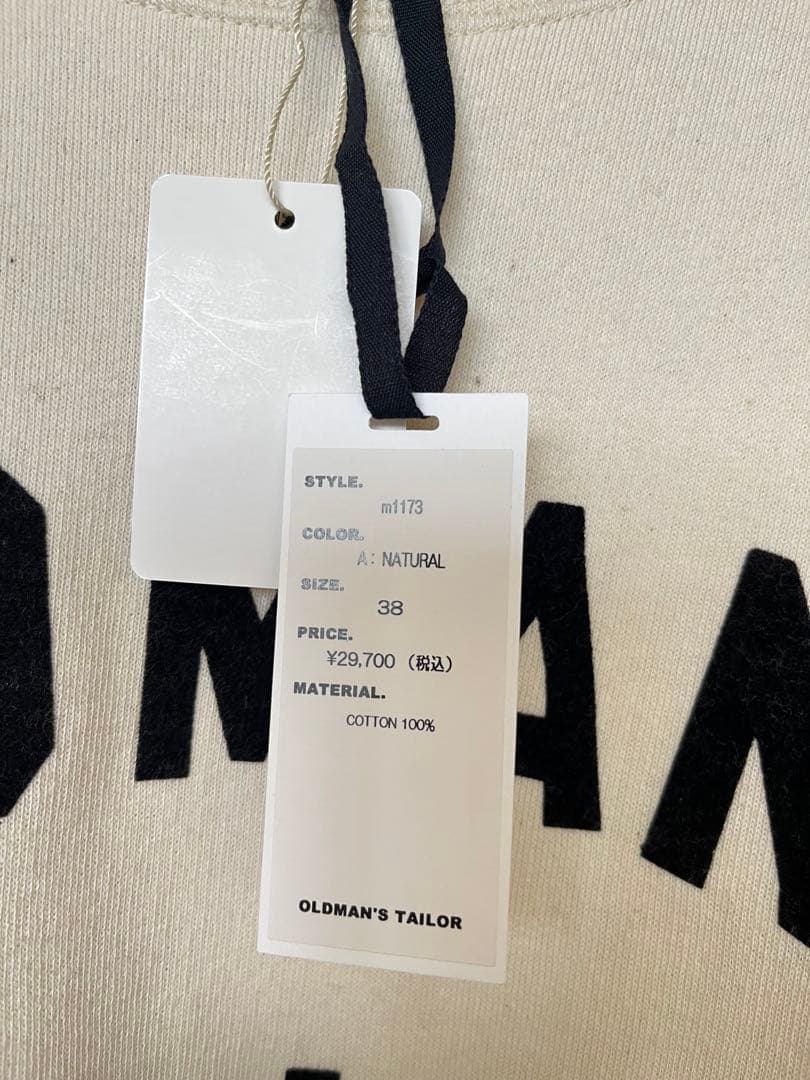 OLDMAN'STAILOR コットンフロッキープリント起毛スウェット